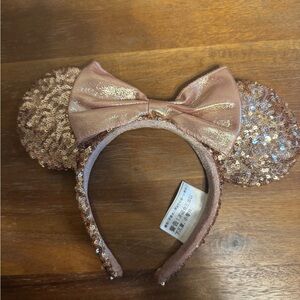 Disney Rose Gold Sequins Minnie Mouse Ears Headband